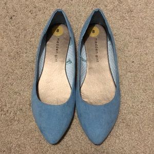 Blue suede madden girl flats size 8